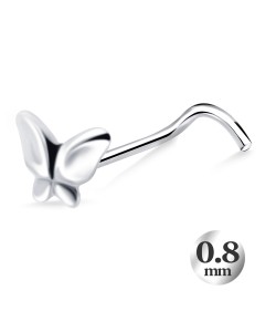 Modified Butterfly Curved Nose Stud NSKB-773 (0.8mm) 